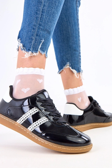 Schwarze Damen-Sneakers mit...