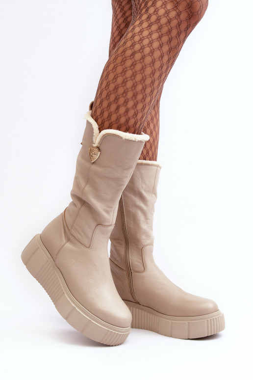 Feminin Haut Stiefel Mit INilna Beige Bayla