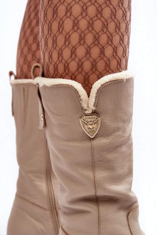 Feminin Haut Stiefel Mit INilna Beige Bayla