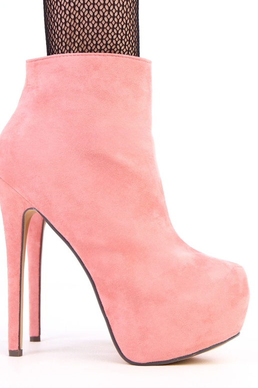 Rosa Wildleder-Stiefel mit Plattform...