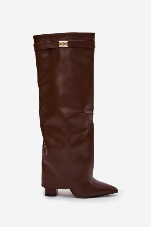 Damenstiefel Eko HautINyZuiniętą CholeZuką mit Absätzen braune Farbe Avamora Damenstiefel Eko HautINyZuiniętą CholeZuką mit Absätzen braune Farbe Avamora