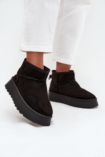 Schneestiefel Feminin mit einer Plattform schZuarze Farbe Celyra 2