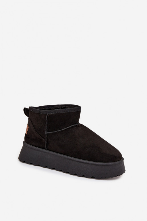 Schneestiefel Feminin mit einer Plattform schZuarze Farbe Celyra