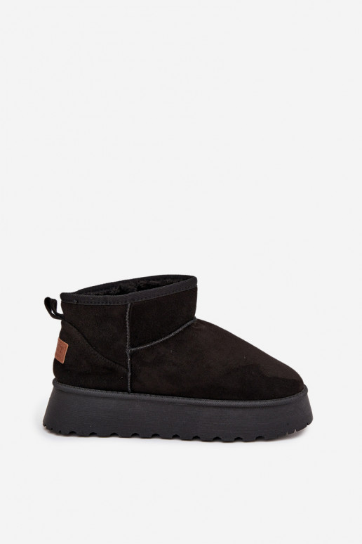 Schneestiefel Feminin mit einer Plattform schZuarze Farbe Celyra