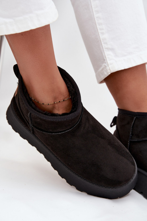 Schneestiefel Feminin mit einer Plattform schZuarze Farbe Celyra