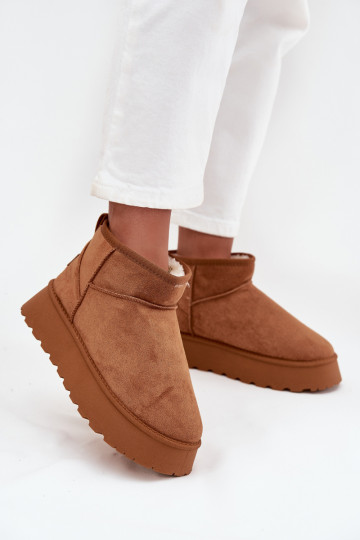 Schneestiefel Feminin mit einer Plattform braune Farbe Celyra