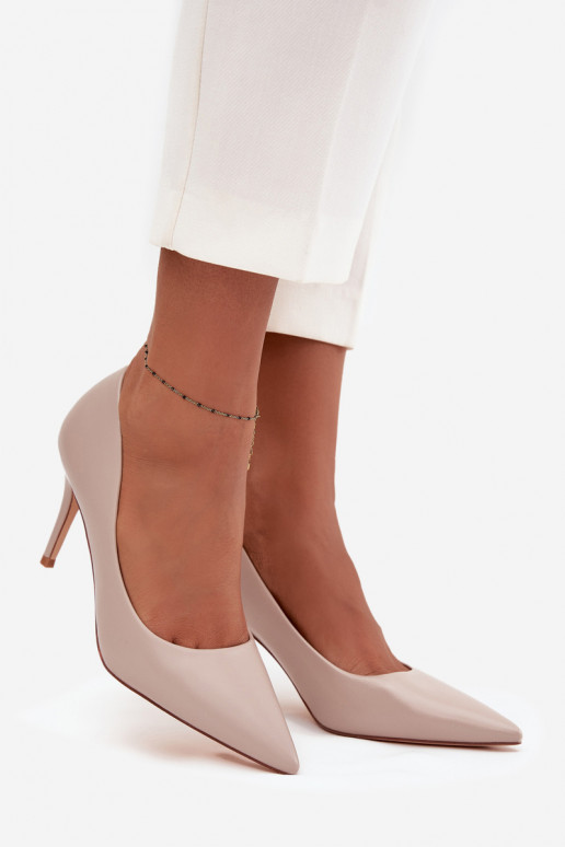 hochhackige Schuhe Feminin aus Öko-Leder Beige Sivana