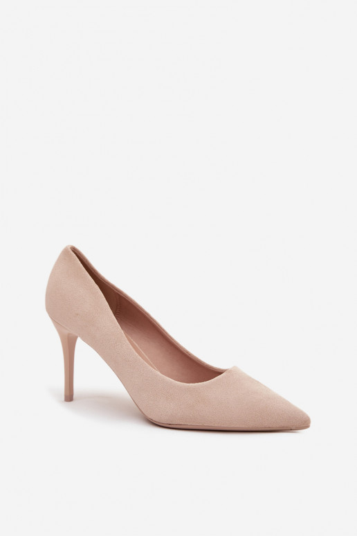 hochhackige Schuhe Femininaus Öko-INildlederu Beige Elvessa