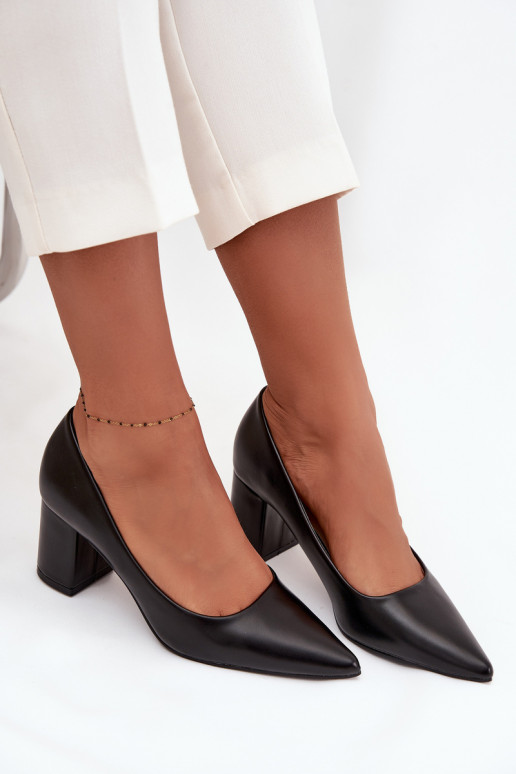 Schuhe Ermöglicht SłupkoZuym Obcasie Ze Szpiczastymi Noskami schZuarze Farbe Ryvessa