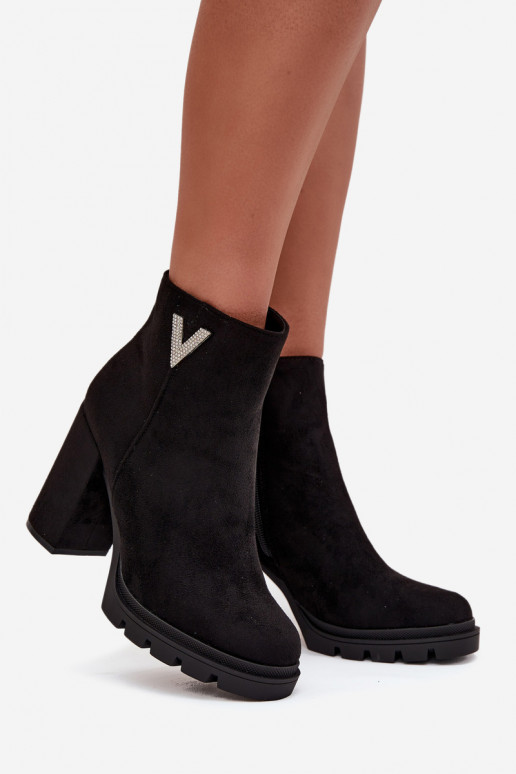 Damenstiefel sich Zuarm laufen mit Absätzen Mit Dekorationen Detalem schZuarze Farbe Briella