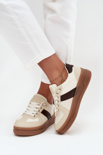 Sneakers Stilvollllschuhe Feminin mit einer Plattform Beige Galivina 2
