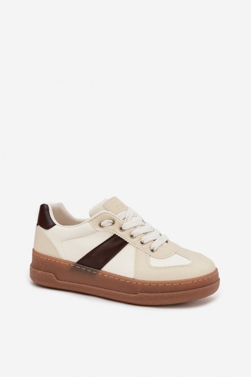 Sneakers Stilvollllschuhe Feminin mit einer Plattform Beige Galivina