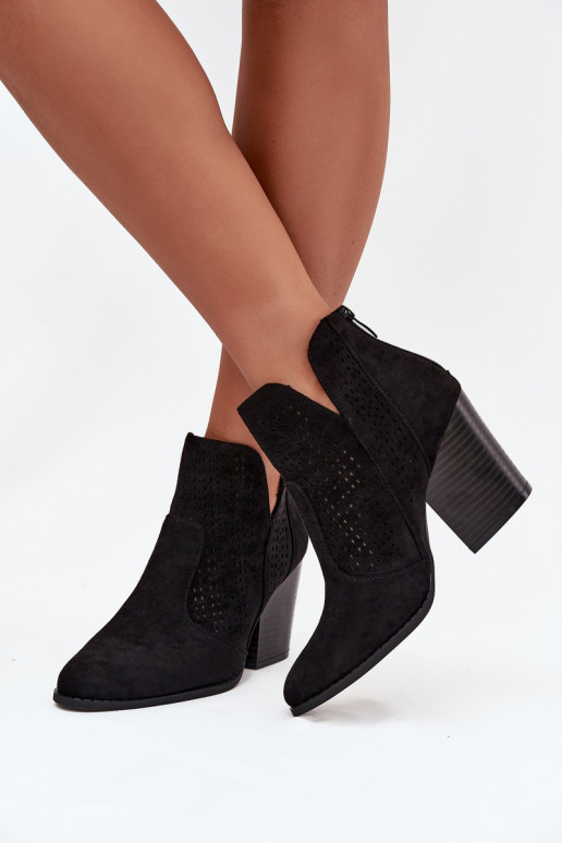 mit durchbrochenen Elementen Damenstiefel S.Barski HY51-060 schZuarze Farbe