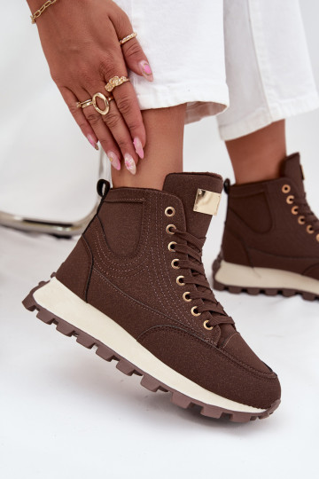 sich Zuarm laufen Schuhe Feminin mit einer Plattform braune Farbe Es mussrivira