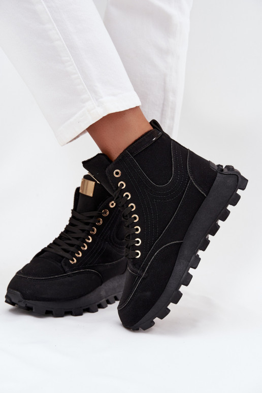 sich Zuarm laufen Schuhe Feminin mit einer Plattform schZuarze Farbe Es mussrivira