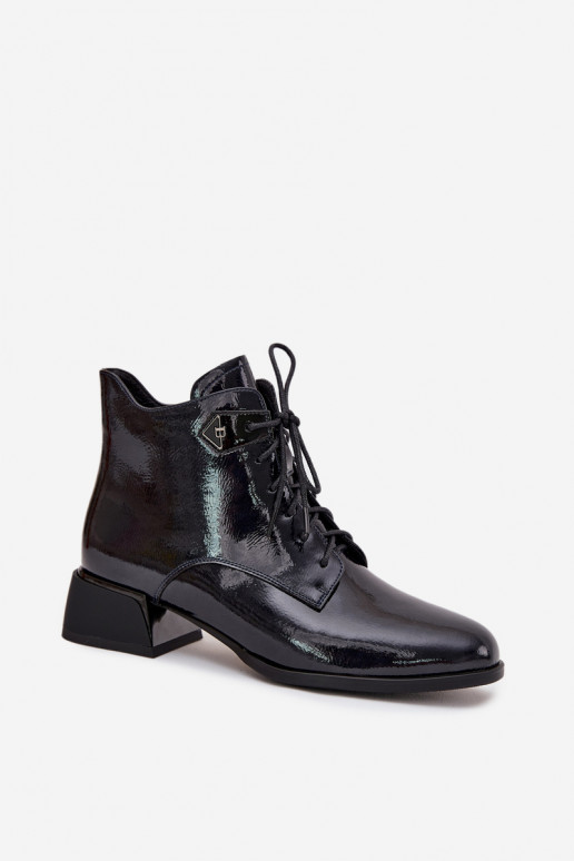 Haut mit Lackeffekt Damenstiefel Klocke Artiker 57C1117 schZuarze Farbe Haut mit Lackeffekt Damenstiefel Klocke Artiker 57C1117 schZuarze Farbe