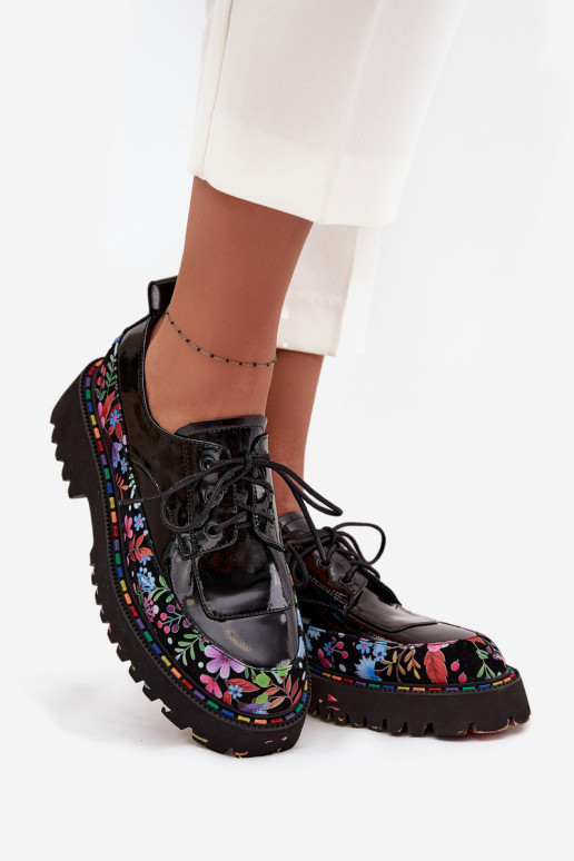 mit Lackeffekt SchuheErmöglichtturalnej Skóry mit Schriften Artiker 57C0174 schZuarze Farbe