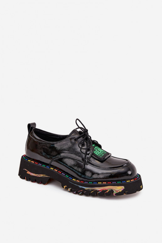 mit Lackeffekt Haut Schuhe Feminin Artiker 57C0172 schZuarze Farbe