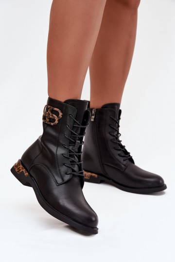 Haut Damenstiefel mit breiten Absätzen mit Ornamenten sich Zuarm laufen Artiker 57C1064 schZuarze Farbe