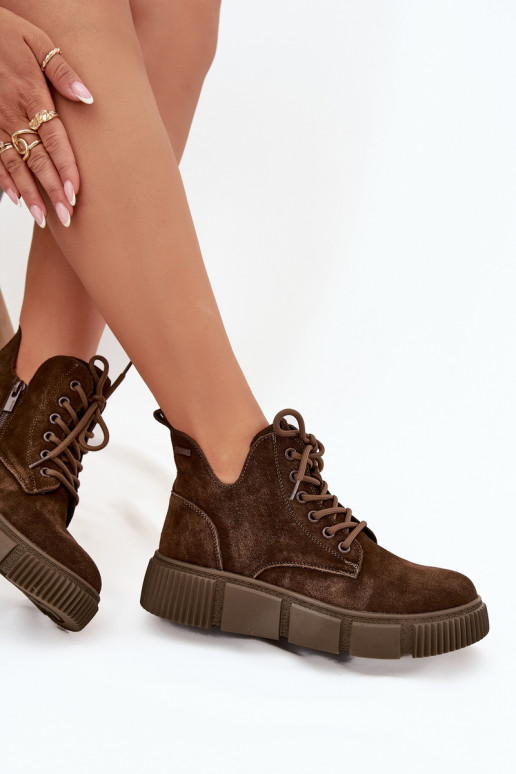 aus INildleder Schuhe mit niedrigem Absatz für Damen mit einer Plattform Big Star SS274595 braune Farbe aus INildleder Schuhe mit niedrigem Absatz für Damen mit einer Plattform Big Star SS274595 braune Farbe