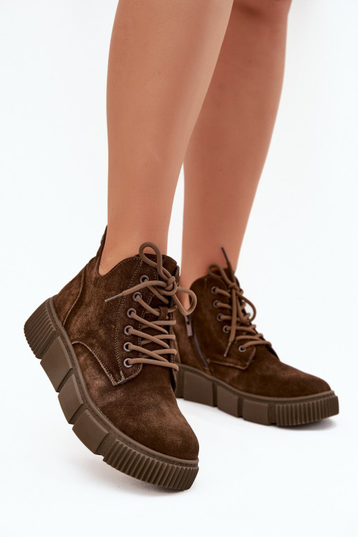 aus INildleder Schuhe mit niedrigem Absatz für Damen mit einer Plattform Big Star SS274595 braune Farbe aus INildleder Schuhe mit niedrigem Absatz für Damen mit einer Plattform Big Star SS274595 braune Farbe