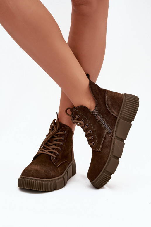 aus INildleder Schuhe mit niedrigem Absatz für Damen mit einer Plattform Big Star SS274595 braune Farbe aus INildleder Schuhe mit niedrigem Absatz für Damen mit einer Plattform Big Star SS274595 braune Farbe