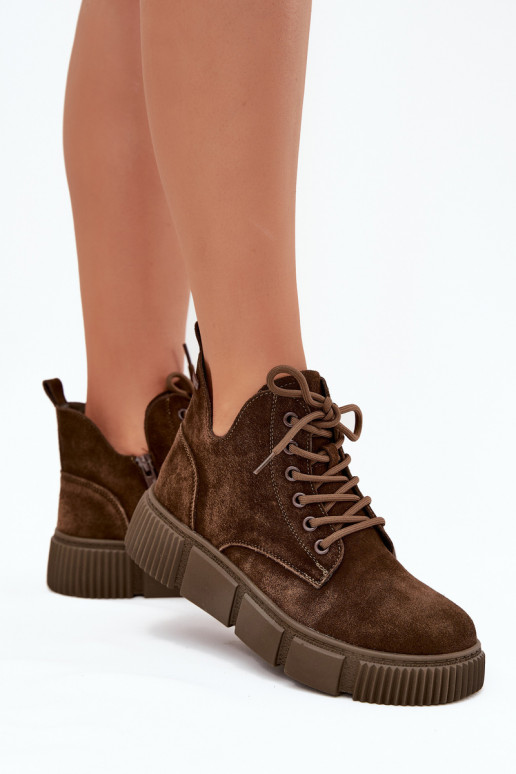 aus INildleder Schuhe mit niedrigem Absatz für Damen mit einer Plattform Big Star SS274595 braune Farbe aus INildleder Schuhe mit niedrigem Absatz für Damen mit einer Plattform Big Star SS274595 braune Farbe