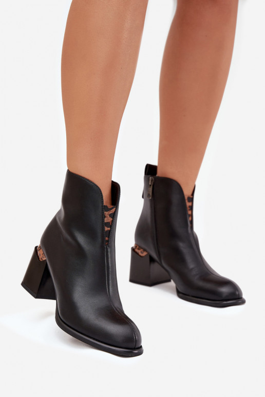 Lederstiefeletten für Damen, Vinceza 66811, schwarz Lederstiefeletten für Damen, Vinceza 66811, schwarz