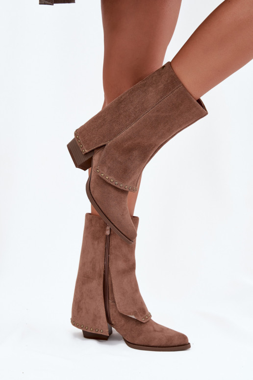 Warme Stiefel mit aufgerichtetem Schaft Vinceza 16516 in Sandfarbe Warme Stiefel mit aufgerichtetem Schaft Vinceza 16516 in Sandfarbe