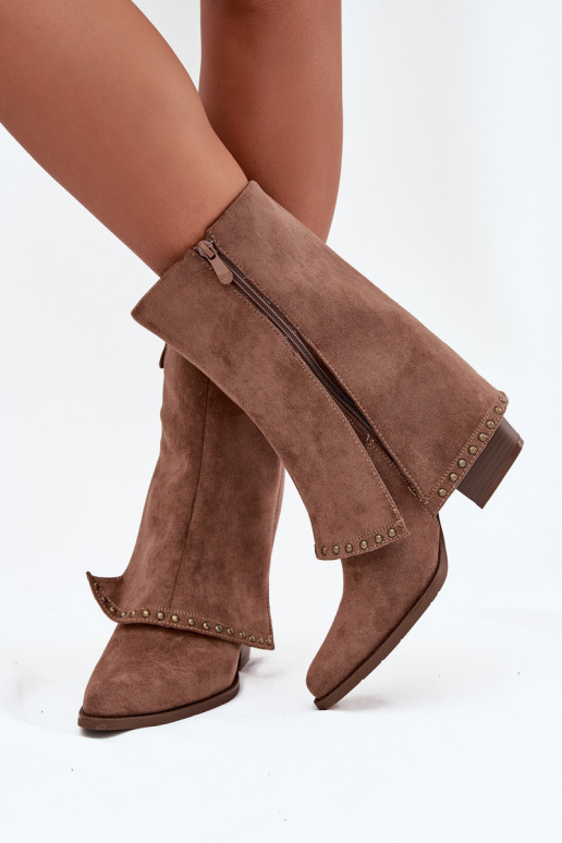 Warme Stiefel mit aufgerichtetem Schaft Vinceza 16516 in Sandfarbe Warme Stiefel mit aufgerichtetem Schaft Vinceza 16516 in Sandfarbe