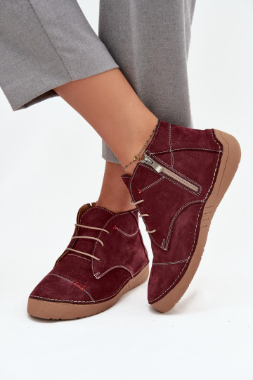 Haut Schuhe FemininPrzeszyciami Zum Schloss Artiker 57C2116 Burgund