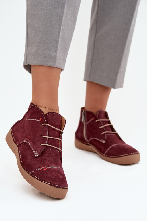 Haut Schuhe FemininPrzeszyciami Zum Schloss Artiker 57C2116 Burgund