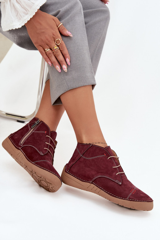 Haut Schuhe FemininPrzeszyciami Zum Schloss Artiker 57C2116 Burgund