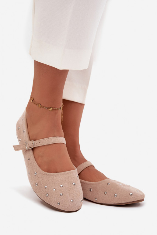 Dekorierte Damen Ballerinas mit Riemchen in rosa Olivisse Dekorierte Damen Ballerinas mit Riemchen in rosa Olivisse