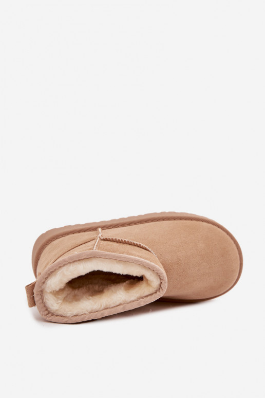 Schneestiefel Kindisch Jugend sich Zuarm laufen mit Fell innen Beige Mireya