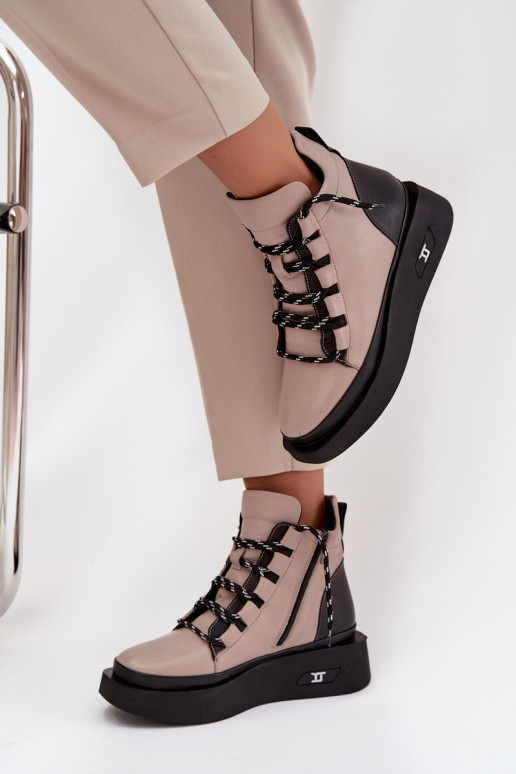 Haut Damenstiefel mit einer Plattform sich Zuarm laufen Artiker 55C0884 Beige Haut Damenstiefel mit einer Plattform sich Zuarm laufen Artiker 55C0884 Beige