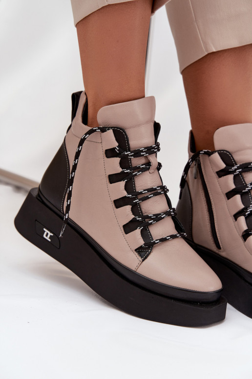 Haut Damenstiefel mit einer Plattform sich Zuarm laufen Artiker 55C0884 Beige Haut Damenstiefel mit einer Plattform sich Zuarm laufen Artiker 55C0884 Beige