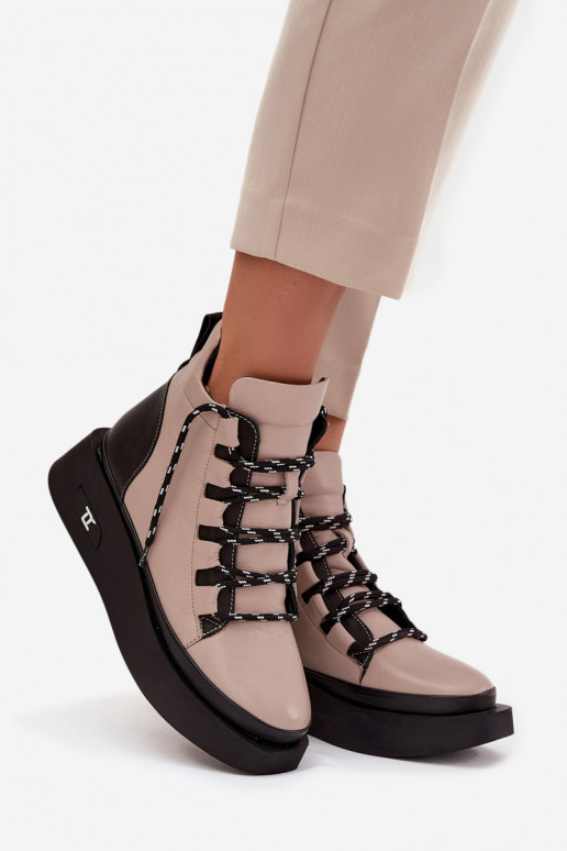 Haut Damenstiefel mit einer Plattform sich Zuarm laufen Artiker 55C0884 Beige Haut Damenstiefel mit einer Plattform sich Zuarm laufen Artiker 55C0884 Beige