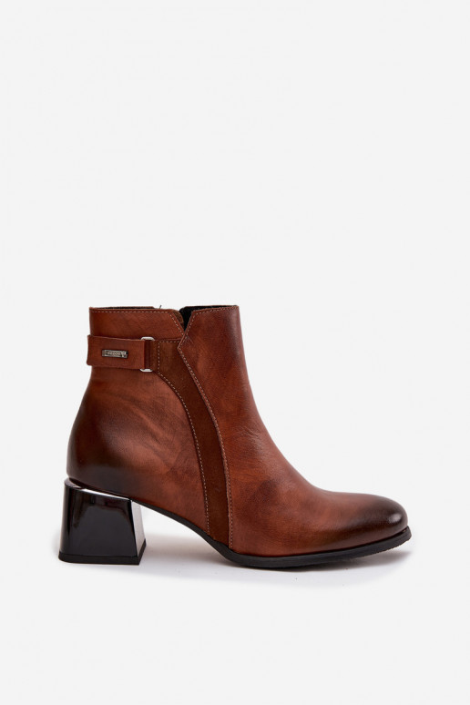 Haut Damenstiefel mit Absätzen sich Zuarm laufen Zazoo 60563 braune Farbe