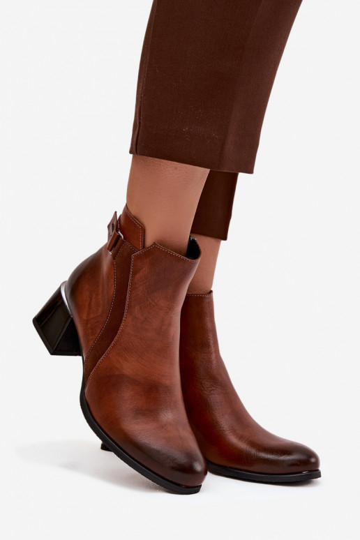 Haut Damenstiefel mit Absätzen sich Zuarm laufen Zazoo 60563 braune Farbe