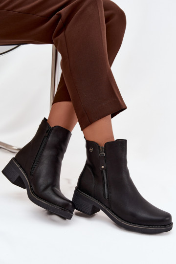 Damenstiefel Klocke sich Zuarm laufen schZuarze Farbe Kalivana