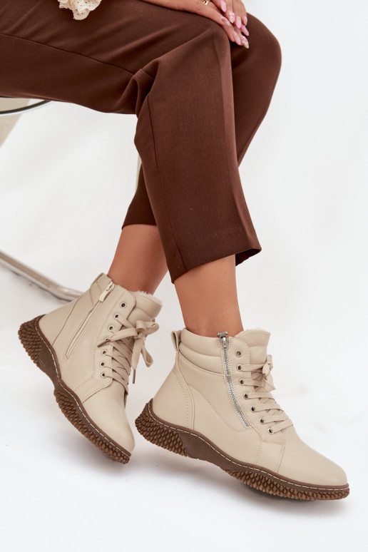Damenstiefel sich Zuarm laufen mit Fell innen aus Öko-Leder Beige Ulverina Damenstiefel sich Zuarm laufen mit Fell innen aus Öko-Leder Beige Ulverina