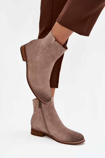 Damenstiefel mit breiten Absätzen Vinceza 39961 Beige