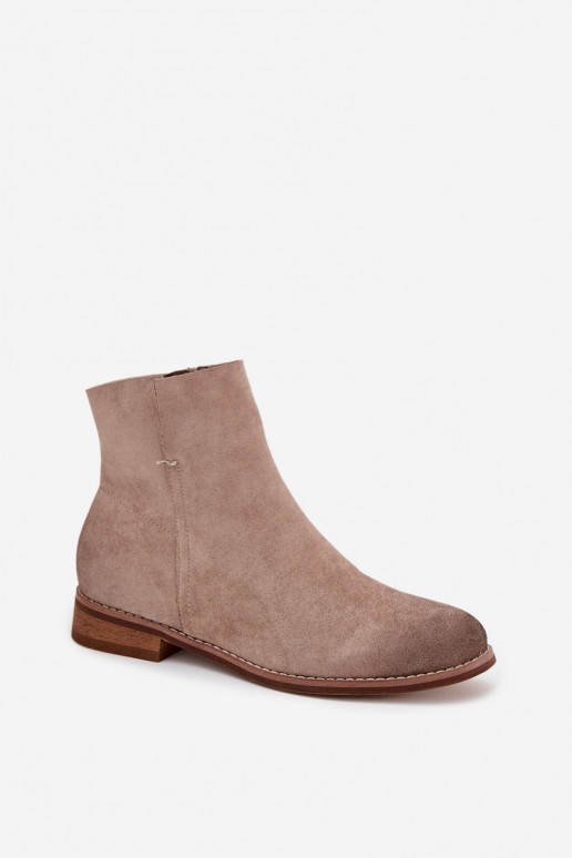 Damenstiefel mit breiten Absätzen Vinceza 39961 Beige