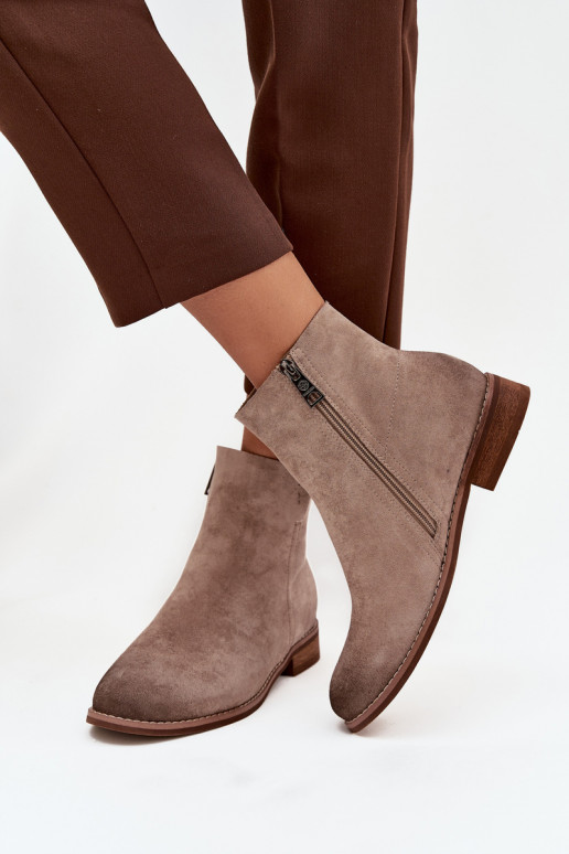 Damenstiefel mit breiten Absätzen Vinceza 39961 Beige