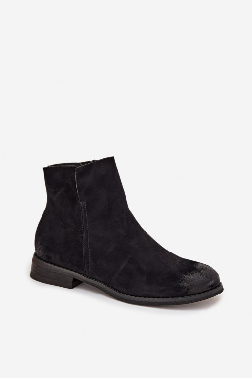 Damenstiefel mit breiten Absätzen Vinceza 39961 schZuarze Farbe