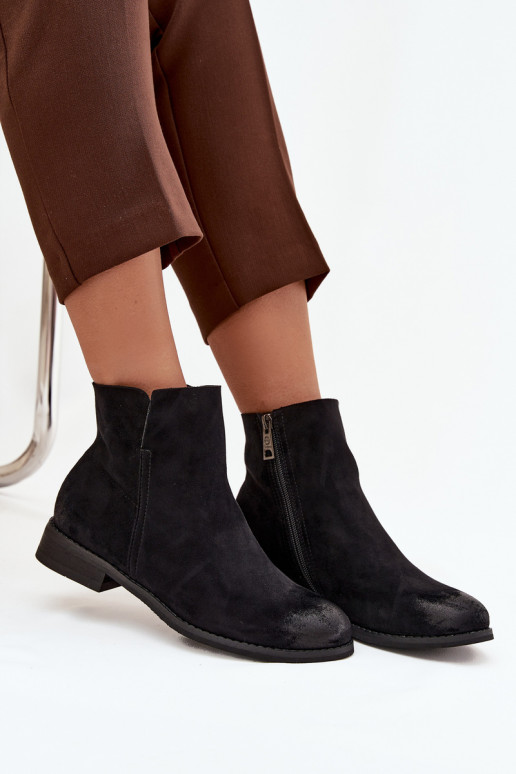 Damenstiefel mit breiten Absätzen Vinceza 39961 schZuarze Farbe