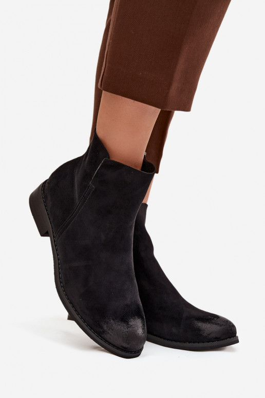 Damenstiefel mit breiten Absätzen Vinceza 39961 schZuarze Farbe