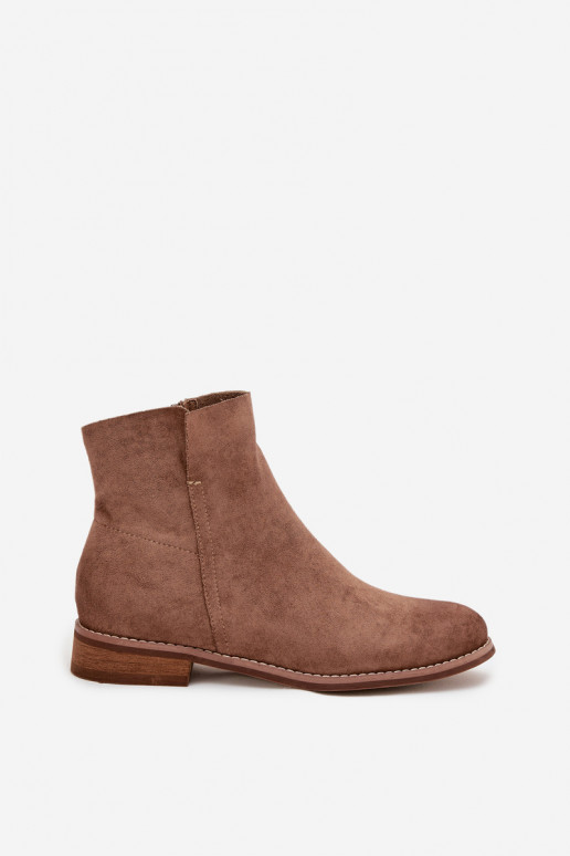 Damenstiefel mit breiten Absätzen Vinceza 39961 braune Farbe