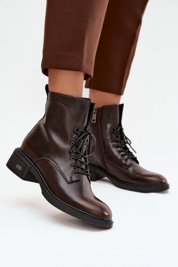 DamenstiefelErmöglichtturalnej Skóry Auf niedrigem Absatz sich Zuarm laufen Vinceza 39955 CzekoladoZue 2